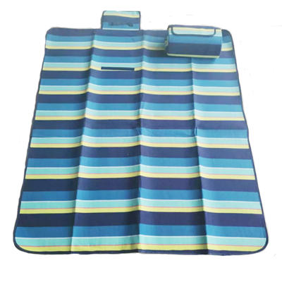 Rolling Up Polyester Fleece Picnic Blanket,Water Proof Picnic Rug With Handle And Shoulder Straps